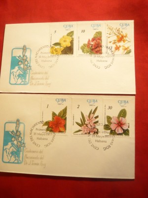 2 Plicuri FDC - Flora 1977 Cuba foto