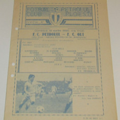 Program meci fotbal PETROLUL PLOIESTI - FC OLT (13.04.1986)