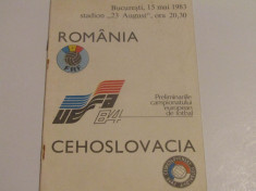 Program meci fotbal ROMANIA - CEHOSLOVACIA (15.05.1983) foto