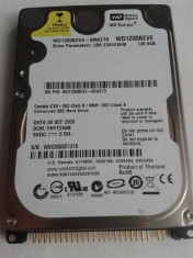 120GB WD Hard Disk IDE PATA HDD Laptop IDE HDD 2.5 IDE PATA WD1200BEVE TESTAT foto
