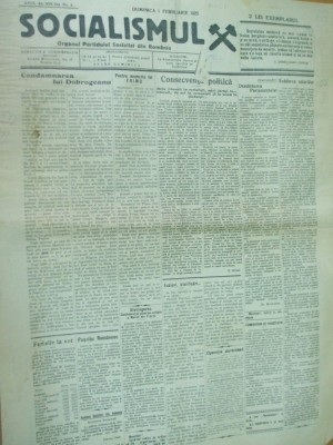 Socialismul 1 februarie 1925 Dobrogeanu Campina Frimu Prahova Nadrag Niculescu foto