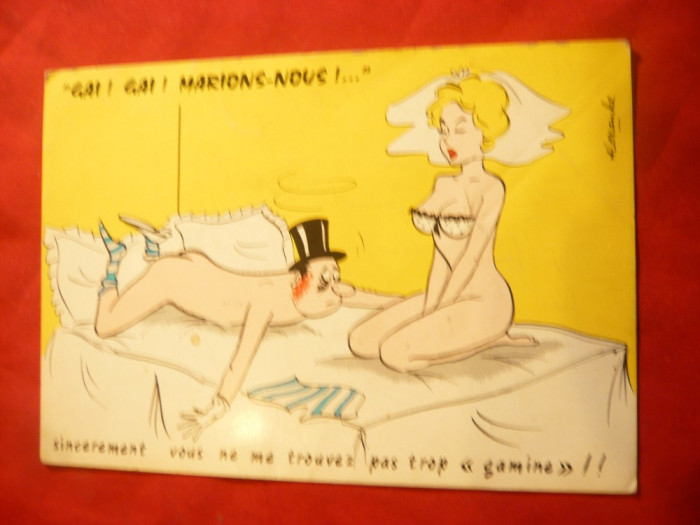 Ilustrata comica -Cerere in casatorie , semnat Alexandre ,1966