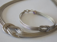 Set argint- colier si bratara- &amp;quot;Knot in the midle&amp;quot; -1948 foto