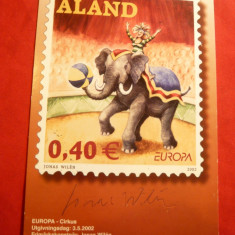 Ilustrata tematica - CIRCUL - Europa CEPT 2002 , cu autograf