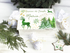 Green Christmas Ornaments Box &amp;amp;#8211; cutie personalizata de Craciun cu ornamente foto