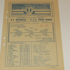 Program meci fotbal PETROLUL PLOIESTI - ASA TARGU-MURES (25.05.1986)