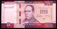 Liberia 5 dollars $ dolari 2016 UNC necirculata ** foto