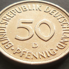 Moneda 50 PFENNIG - RF GERMANIA, anul 1976 *cod 670 - Litera D