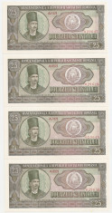 ROMANIA 4 bancnote x 25 lei 1966 UNC SERIE CONSECUTIVA foto