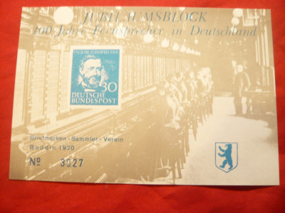 Colita de Expozitie - Jubileu Aumsblock -100 Ani in Germania ,numerotata foto