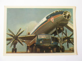 Avion pasageri,carte postala necirculata Aeroflot din anii 50, Rusia, Printata