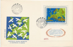 1975 Romania FDC 892-Conferinta pt.Securitate si Cooperare in Europa,Helsinki foto