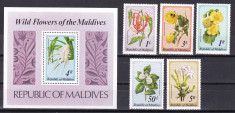 Maldive 1979 flori MI 837-841 + bl.59 MNH w45 foto