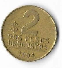 Moneda 2 pesos 1994 - Uruguay foto