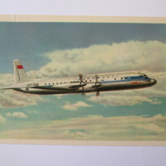 Avion pasageri IL-18 A,carte postala necirculata Aeroflot din anii 50
