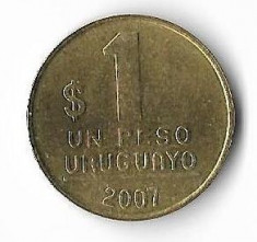 Moneda 1 peso 2007 - Uruguay foto