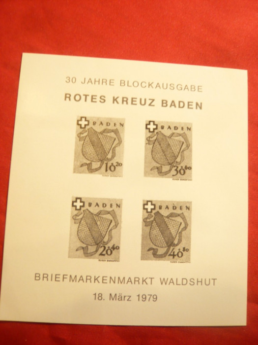 Colita de Expozitie - 30 Ani Bloc Crucea Rosie Baden- Wald Shat 1979