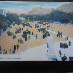 CARTE POSTALA-LOURDES-DUPA PROCESIUNE-NECIRCULATA