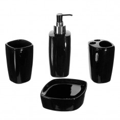 Set accesorii baie Designer Collection, 4 piese, Negru foto