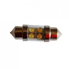 BEC AUTO 12V T10*31-4LED SV 8.5 ALB foto