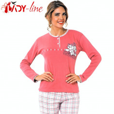 Pijama Dama Maneca/Pantalon Lung, I&amp;#039;m So Happy, Fawn Collection, Cod 1489 foto