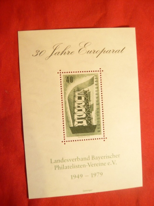 Colita de Expozitie - 30 Ani Europa Filatelica in Bavaria 1949-1979