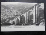 CARTE POSTALA-LOURDES-FUNICULARUL SI MARELE VIADUCT, Necirculata, Fotografie