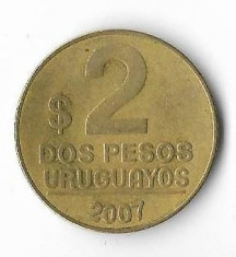 Moneda 2 pesos 2007 - Uruguay foto