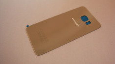 Capac spate cu IMEI Samsung S6 Edge Plus G928 Sticla spate cu adeziv Gold foto