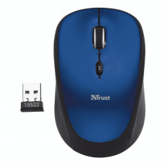 Mouse fara fir Trust Yvi , USB micro receiver , Optic , 1600 DPI , Albastru/Negru foto