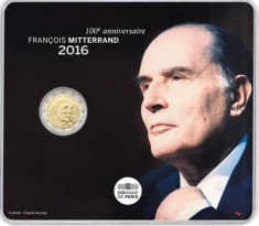 FRANTA 2 Euro comemorativ 2016 ? ?1916 2016 ? Francois Mitterrand? ? BU foto