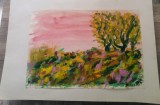 Peisaj de toamna/ acuarela si tempera, Mihai Misosniky