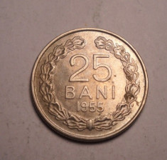 25 bani 1955 AUNC foto