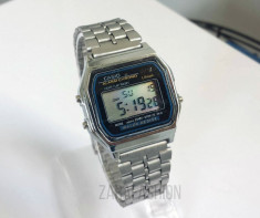 Ceas CASIO retro vintage anii &amp;#039;80 Silver model A159W - NOU foto