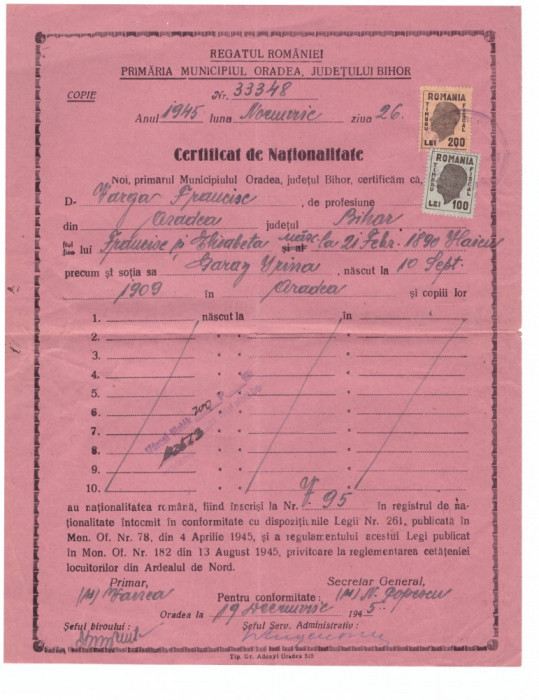 Lot 4 doc: certificat nationalitate, certificat inovator si dipl. univ. politica