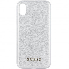 Husa Protectie Spate Guess GUHCPXIGLSI Iridescent Piele Argintiu pentru APPLE iPhone X foto