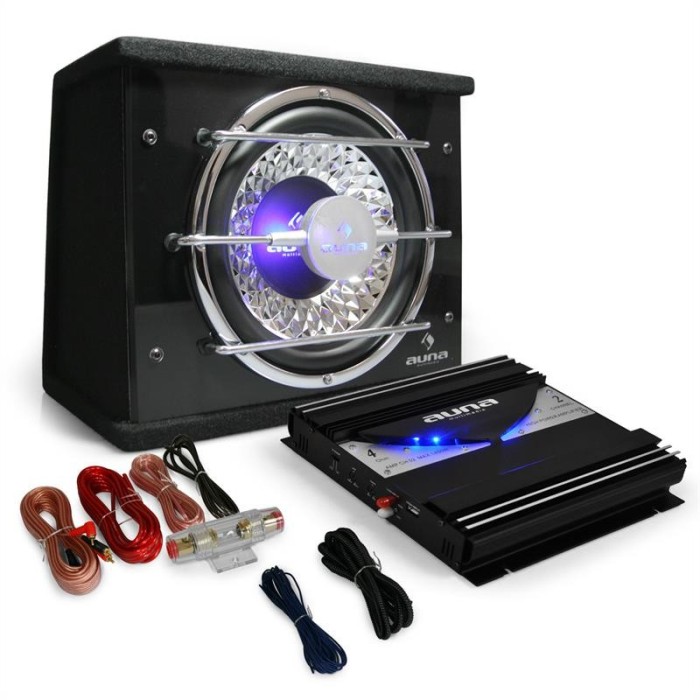 Set HIFI auto "Black Line 100" amplificator subwoofer foto mare Set HIFI auto "Black Line 100" amplificator subwoofer foto mare