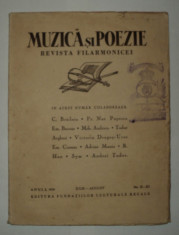 Muzica si poezie, 1936 , revista filarmonicei filarmonicii, Constantin Brailoiu foto