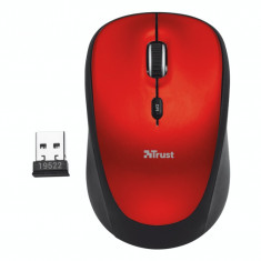 Mouse fara fir Trust Yvi , USB micro receiver , Optic , 1600 DPI , Rosu/Negru foto