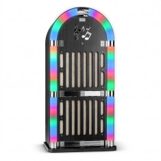 Auna Memphis WD, tonomat, lemn, FM, Bluetooth, 2 x AUX, LED-uri foto