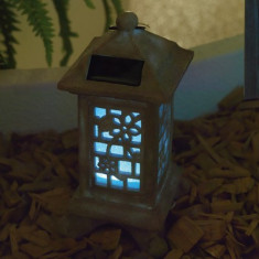 Lampa solara LED Felinar din rasina artificiala foto