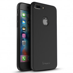 Husa fata-spate iPaky pentru iPhone 7 PLUS cu folie de sticla gratis - Negru foto