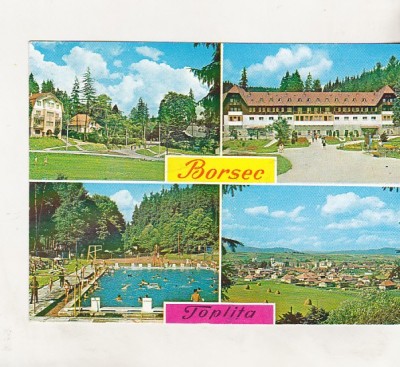 bnk cp Borsec - Toplita - Vedere - circulata - marca fixa foto