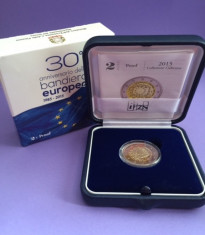 ITALIA 2015 2 Euro Comemorativ &amp;quot;30th European Union Flag&amp;quot; Proof foto