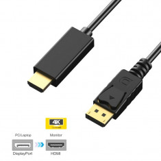 Cablu DisplayPort - HDMI pt laptop / pc suporta audio, rezolutie 4K - 1.8m foto