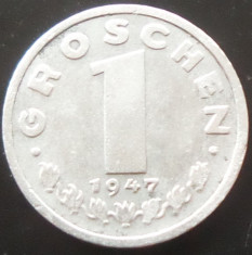 Moneda 1 Groschen - AUSTRIA, anul 1947 *cod 30 --- a.UNC ZINC! foto