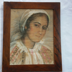 ?ARANCA CU IE - PASTEL - anii 1940 - nesemnat foto