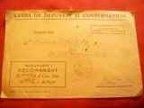 Plic Antet Casa de Depuneri si Consemnatiuni,Recomandat 1943 ,stamp. liniara,Buc