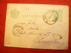 Carte Postala 1900 cu marca fixa 5 Bani Spic de Grau , stampila Goarna 67 foto