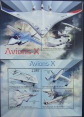 R. BURUNDI - AVIOANE, 2012, 1 M/SH + 1 S/S, NEOB. - RBU 42 foto